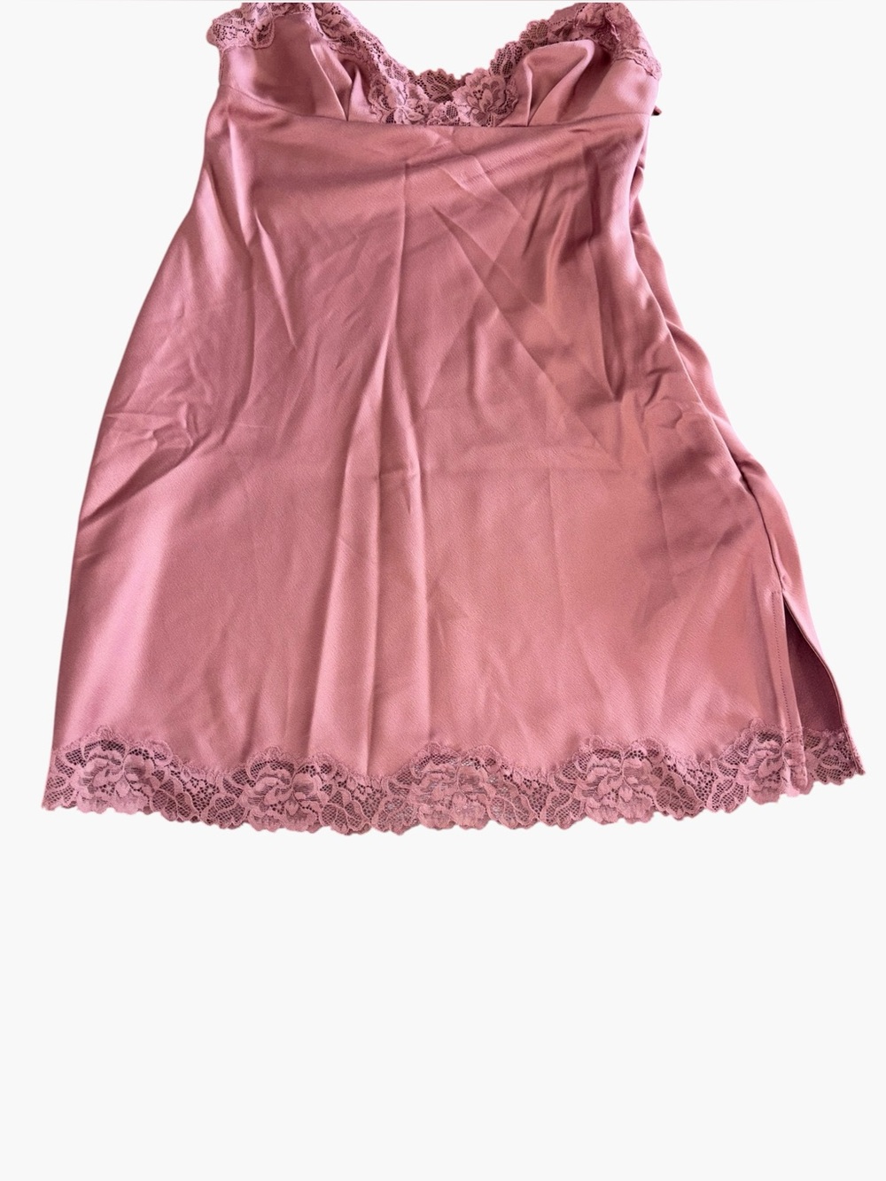 House of CB 'Nia' Rose Pink Satin + Lace Slip Dress NWOT - Picture 7 of 16